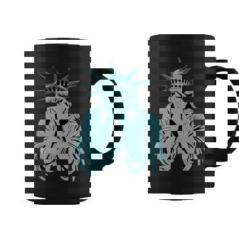Statue Of Liberty Covering Face Coffee Mug - Monsterry