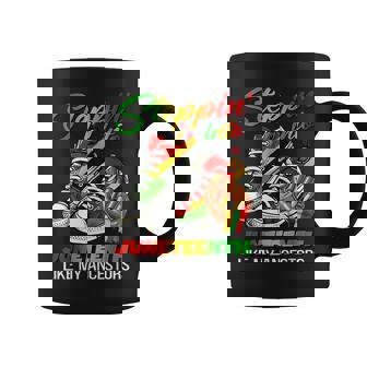 Stepping Into Junenth Afro Woman Black Girls Sneakers Men Coffee Mug | Mazezy