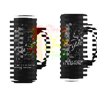 Stepping Into Junenth Afro Woman Black Girls Sneakers Men Coffee Mug | Mazezy