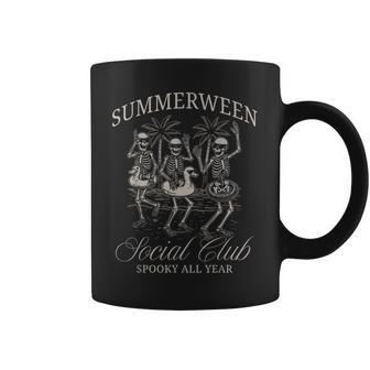 Summerween Social Club Skeleton Dancing Summer Halloween Coffee Mug - Thegiftio