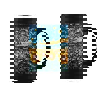 Sunflower Floral Flower Van Gogh Style Starry Night Graphic Coffee Mug - Thegiftio
