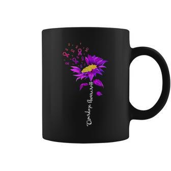 Sunflower Overdose Awareness Support Purple End Addiction Coffee Mug - Thegiftio