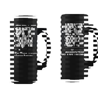 Support Squad Brain Tumor Awareness Brain Cancer Gray Ribbon Coffee Mug | Mazezy