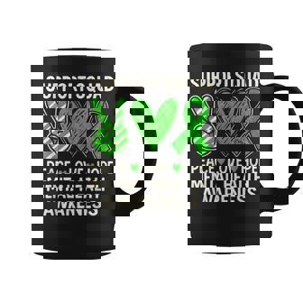 Support Squad Mental Health Awareness Groovy Green Ribbon Coffee Mug - Thegiftio UK