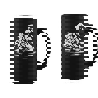 Swan Dad Mom Lover モノクロ 白鳥 コーヒーマグ - Kawaiitshirt