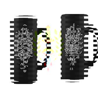 Tatuaje Tradicional Daga Cuchillo Ojo Laurel Hojasintage Taza de café - Regaloses