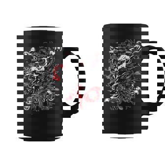 Tatuaje Tradicional Estadounidense De Lobo Con Piel De Oveja Taza de café - Regaloses