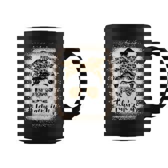 Teacher Life Bleached Leopard Messy Bun Mother's Day Coffee Mug - Thegiftio UK