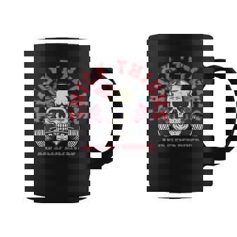 Thick Thighs And Sleep Deprived Skull Gymer On Back Coffee Mug - Thegiftio