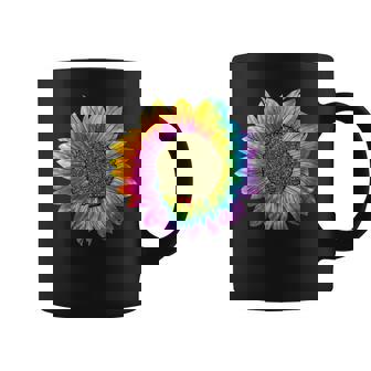 Tie Dye Girasol Peace Love 60S 70S Hippie Retrointage Cuello Taza de café - Regaloses
