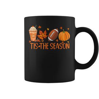 Tis The Season Fall Autumn Football Pumpkin Coffee Leaves Coffee Mug - Thegiftio