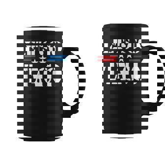 Trump Always Chickens Out Let's Go Taco Meme Coffee Mug | Mazezy