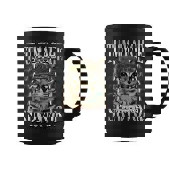 Tummy Ache Survivor Meme Cat Humor Coffee Mug | Seseable CA