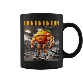 Udin Din Din Dun Músculo Naranja Italiano Brainrot Niños Meme Taza de café - Regaloses