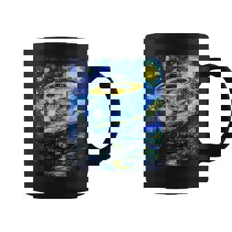 Ufo Aliens Flying Saucer Van Gogh Style Starry Night Coffee Mug - Thegiftio