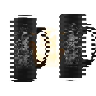 Ufo 誘拐 猫 面白い エイリアン ビーム リアル スタイル コーヒーマグ - Kawaiitshirt