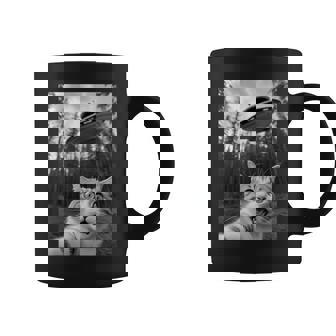 Ufoエイリアンと面白い猫の自撮り。 コーヒーマグ - Kawaiitshirt