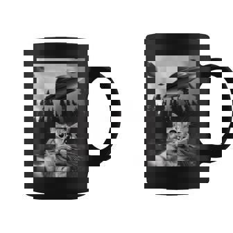 Ufo付き面白い猫セルフィー コーヒーマグ - Kawaiitshirt