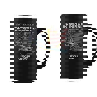 Uss Wisconsin Bb-64 Battleship Veterans Day Warship Father Coffee Mug - Monsterry