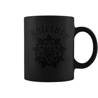 Ver Impresión Trasera Idle Fury Negro Mandala Arte Tatuaje Taza de café - Regaloses