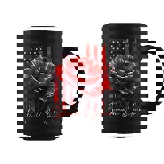 Veterans Day 2025 Usa Memorial Day Red Poppy Flower Military Coffee Mug | Mazezy