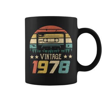 Vintage 1978 44 Cumpleaños Retro Casete Taza de café - Regaloses