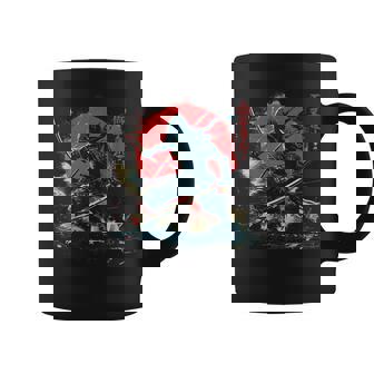 Vintage Anime Japonés Ninjaamurai Luchador Artes Marciales Taza de café - Regaloses