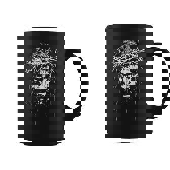 Vintage Face Of Jesus Christ Portrait With Crown Christian Coffee Mug - Monsterry