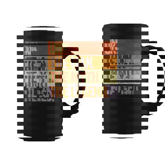 Vintage Humor For Unk Fathers Day Co Unk The Man The Myth The Legend Retro Black Coffee Mug - Monsterry