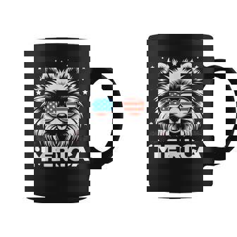 Vintage Pomeranian Dog Merica Patriotic Usa Flag 4Th Of July Coffee Mug - Monsterry