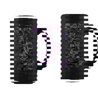 Vintage Purple Roses Flower Gothic Gardening Aesthetic Women Coffee Mug - Thegiftio