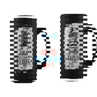 Vintage Thunder Girl Messy Bun Retro Sports Fan Team Spirit Coffee Mug | Mazezy