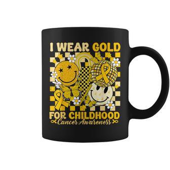 I Wear Gold For Childhood Cancer Awareness Gold Ribbon Bolt Coffee Mug - Thegiftio UK