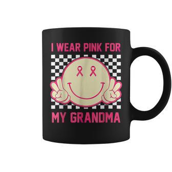 I Wear Pink For My Grandma Smile Face Breast Cancer Month Coffee Mug - Thegiftio