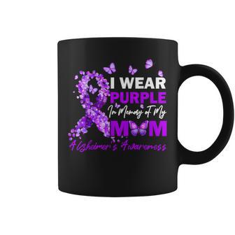 I Wear Purple In Memory Of My Mom Alzheimers Awareness Coffee Mug - Thegiftio UK