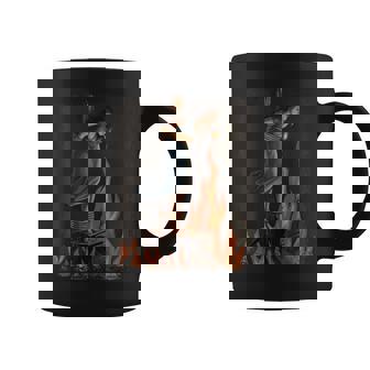 Witch Lighting Cigarette With Flames Occult Unholy Coffee Mug - Monsterry