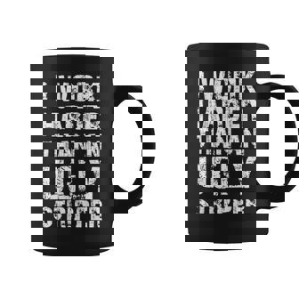 I Work Harder Than An Ugly Stripper Graphic On Back Coffee Mug - Thegiftio