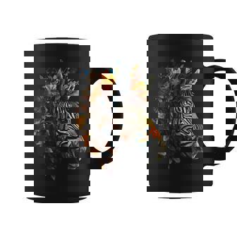 Zebra Otoño Hojas Colorido Arte Animal Zoo Zebra Taza de café - Regaloses