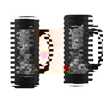 いちごくま かわいい くま 作品 描画 いちご フルーツ コーヒーマグ - Kawaiitshirt