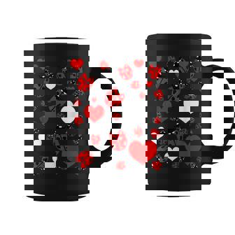 かわいいてんとう虫とハートのてんとう虫柄 コーヒーマグ - Kawaiitshirt