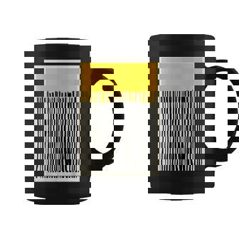 かわいいボーホーシックミニマリスト イエローベージュ ブラックラインストライプ コーヒーマグ - Kawaiitshirt