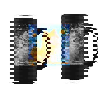 かわいいポメラニアン犬 星月夜 ヴィンセント・ヴァン・ゴッホ絵画 コーヒーマグ - Kawaiitshirt