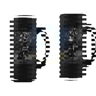 かわいいミニチュアシュナウザーの星空の犬 夜の絵画 コーヒーマグ - Kawaiitshirt