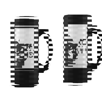 ねこさん Neko ハチワレ『まどの なか から』【どうぶつフレンズ】フキゲンネコ 猫 顔 窓 イラスト コーヒーマグ - Kawaiitshirt