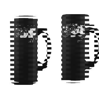 ねこさん 3 スリー Neko・Neko・Neko 黒猫・ハチワレ・白猫【どうぶつフレンズ】不機嫌猫 顔イラスト コーヒーマグ - Kawaiitshirt