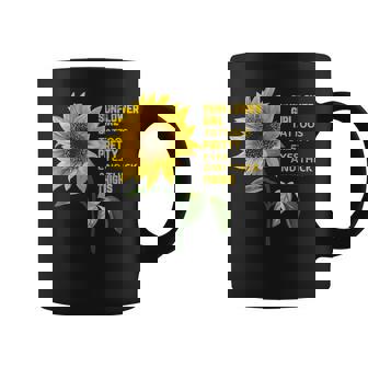 ひまわりガール タトゥー かわいい目 太腿 コーヒーマグ - Kawaiitshirt