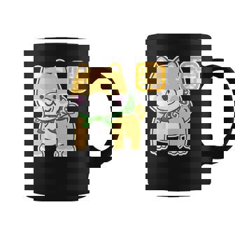 まめしばくん《唐草袋》 柴犬【どうぶつフレンズ】豆柴 ゆるくて かわいい 面白い 動物 キャラクター イラスト コーヒーマグ - Kawaiitshirt