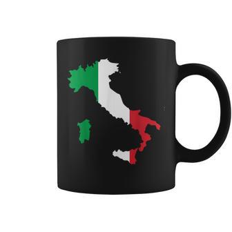 アウトライン イタリア 赤 白 緑 ストライプ 地図 コーヒーマグ - Kawaiitshirt