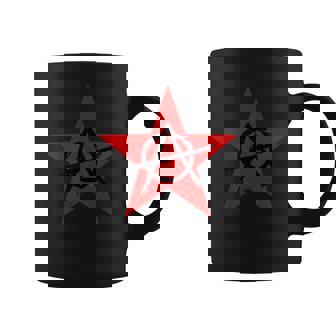 アナーキーサイン、ブラック、レッド、星、海賊、反逆者、パンク、アンチ。 コーヒーマグ - Kawaiitshirt