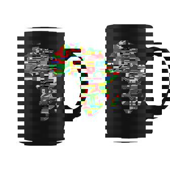 アフリカの地図-アフリカの国の旗の贈り物が付いているアフリカの地図 コーヒーマグ - Kawaiitshirt